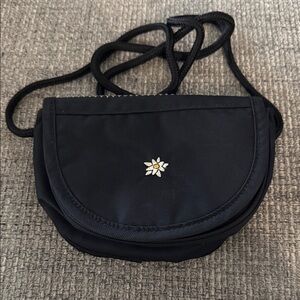 Sherpani Black Crossbody Bag with Daisy Embroidery